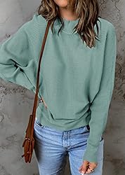 ZESICA Women's 2024 Fall Turtleneck Batwing Long