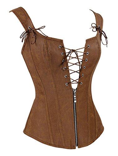 Charmian-Womens-Renaissance-Lace-Up-Vintage-Boned-Bustier-Corset-with-Garters