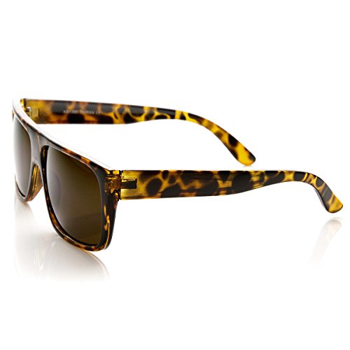 zeroUV - Classic Old School Eazy E Square Flat Top OG Loc Sunglasses (Tortoise / Brown)