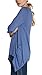 Women's Plus Size 3/4 Sleeve Tunic Tops For Leggings Loose Pocket Shirt (XXL, Blue)