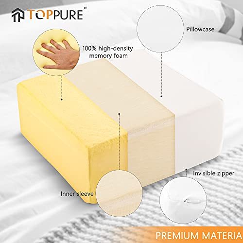 TOPPURE Cube Memory Foam Pillow for Side Sleepers (12"/12"/5" Extra