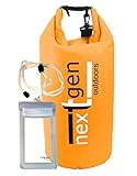 NextGen Dry Bag 12.Five Liter & Cell Phone Pouch, Versatile, Stylish and Rugged Waterproof Sack (Orange, 12.5 L)