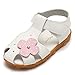 CIOR Girls' Closed-Toe Leather Solid Flower Outdoor Sport Casual Sandals(Toddler/Little Kid)