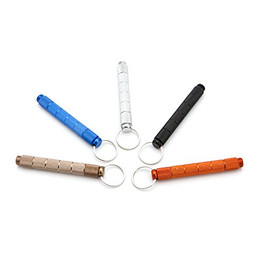 ULKEMEÂ Outdoor Survival Hiking Hunting Camping Flat Headed Key Ring Tools + Sheath New Silver
