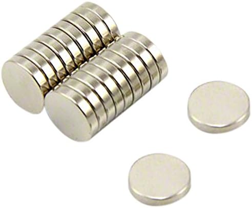 10mm dia x 2mm thick Ultra High Performance N52 Neodymium Magnet - 1.6kg Pull ( Pack of 20 ), Silver