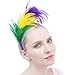FELIZHOUSE 1920s Fascinator with Feathers Headband for Women Wedding Tea Party Headwear (Mardi Gras Purple)