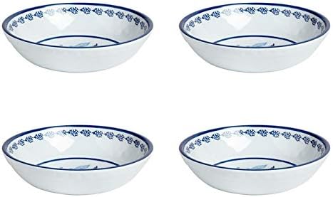 Waverly Floral Heavyweight Melamine Round Soup Bowls, Set of 4 (Turquoise)