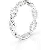 Jay Jools 925 Sterling Silver Mariner Chain Linked Rings, Chain Rings for Women Men Vintage Eternity Band Ring Jewelry Size 5 to 12