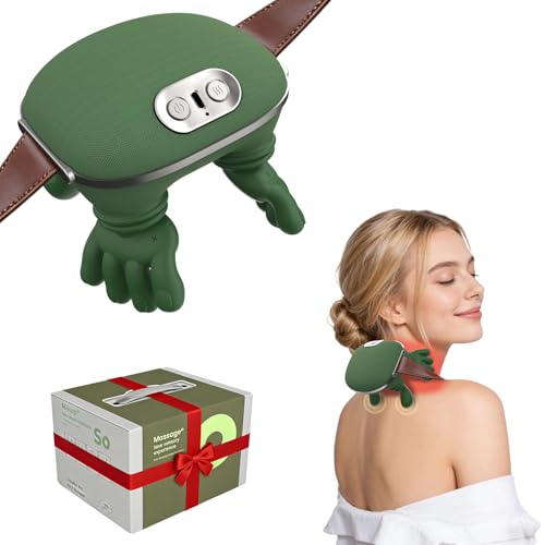Neck Massager, 4D Shiatsu Bionic Back and Neck Massager, 4000mAh High Capacity Battery, 3 Intensity Levels, 2 Heat Zones, Deep Neck Massager for Pain Relief