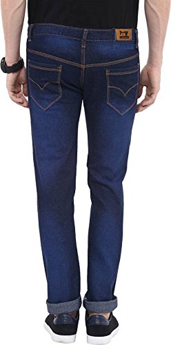 urbano fashion men's blue slim fit stretch jeans