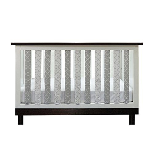 Go Mama Go Pure Safety Vertical Crib Liners in Grey/White Arabesque Grey, 24 Pack