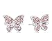 Buyless Fashion Girls Butterfly Stud Earrings Silver Surgical Stainless Steel - E100BTPNK