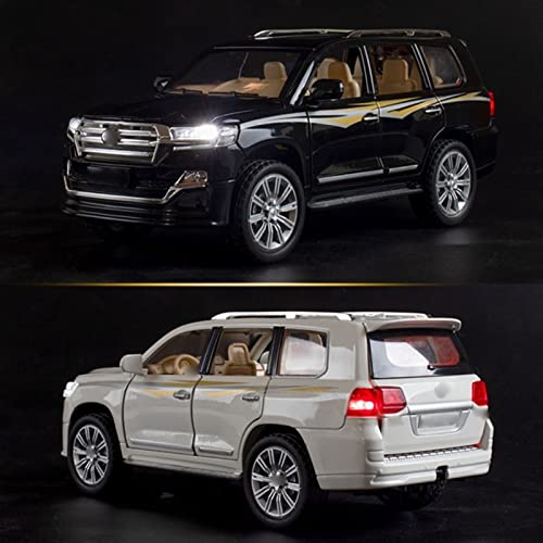 YBSM Diecast Car 1:32 For Toyota For Land-Cruiser SUV Cars Model Alloy Die Cast Sound And Light Pull Back Classic Luxury Vehicle Kids Toys Gift (Color : Black)