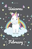Unicorns are born in February: 6x9 | Notebook, Journal, Composition book | Giftbook for girls and wo by Sophie M. Sander
