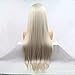 Lucyhairwig High Temperature Natural Hairline Ombre Blonde Synthetic Lace Front Wigs Women Silky Straight Wig Dark Roots Long Handmade Synthetic Holiday Hair Replacement Drag Queen