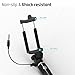 Selfie Stick : Stalion Selfy Handheld Extended Wired Monopod Portrait Taker & Video Recorder (Jet Black) Universal FIT for iPhone 6 6s Plus, Galaxy S7 S6 Edge+ Note 5 and Smartphones