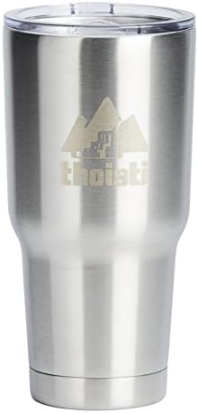 THOISTI Travel Tumbler Drink Cup (30 oz.) Stainless Steel, Double-Wall Vacuum Insulated | Spill Proof Sip Lids | Hot and Cold Insulation