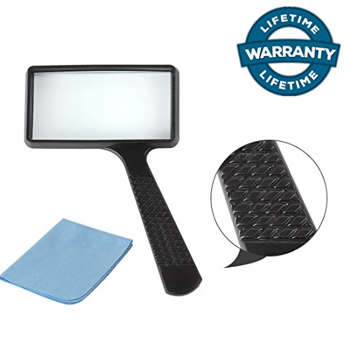 3x handheld magnifying glass lens,jumbo size rectangula…