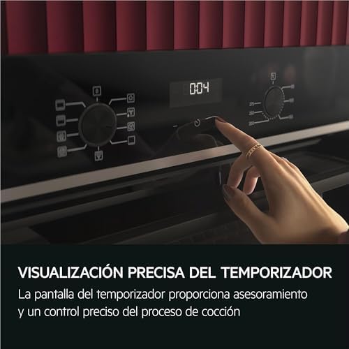 Horno Multifunción TU5AB20WSK, 72 L, Limpieza Aqua Clean, 7 Programas, Ventilador XXL SurroundCook, Cocción Multinivel, Mandos Escamotables, Pantalla LED, Cristal Negro
