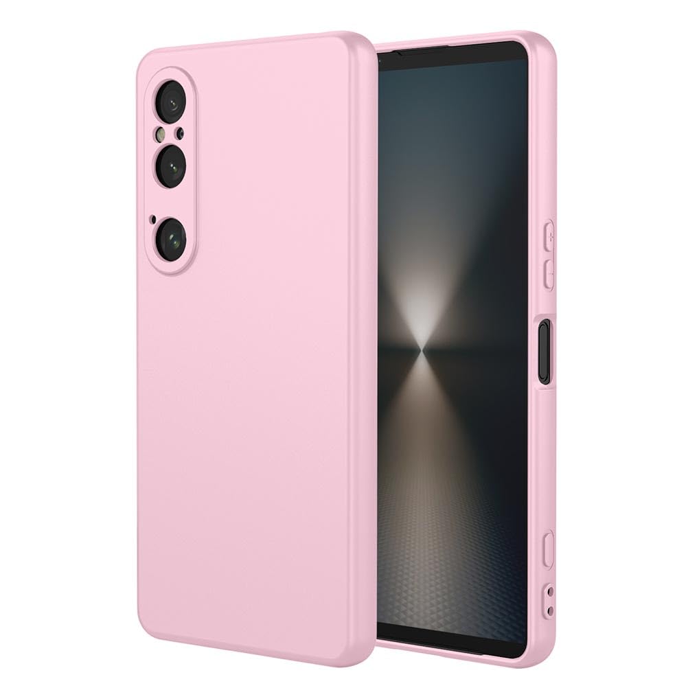 SEAHAI Case for Sony Xperia 1 VI, Ultra Thin Silky-Soft Touch Liquid Silicone Phone Cover with Shockproof Airbag Design, Premium TPU Bumper Fashion Case - Pink