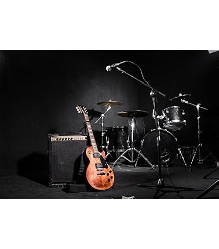 Yeele Fotohintergrund 2,1 X 1,5 M – Garage Band, Gitarre & Drums, Vinyl, Für Studio, Portrait, Video