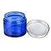 12 pack 2oz Empty Blue Glass Round Jars bottles,Cosmetics bottles,with White Inner Liners and Sliver Lids.Glass Jars Prefect for Cosmetics and Face cream Lotion.