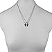 LUX ACCESSORIES Burnish Silver Best Cousins Mood Detachable Heart Necklace Set (2pc)