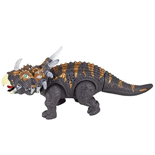 FanBell Walking Triceratops Dinosaur Toy Figure with Multicolor Lights & Loud Roar Sounds for for Boys and Girls Over 3 Years Old,Real Movement