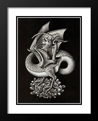 Amazon Co Jp ドラゴン25 X 29額入り ダブルマットアートプリントby M C エッシャー Home Kitchen