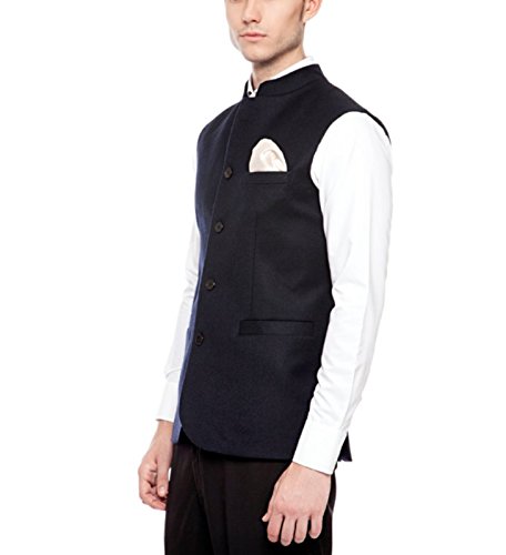 bregeo fashion black nehru collar waistcoat