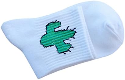 Women's Crew Cushion Cotton Socks Casual Quarter Medium Sports Crew Socks (Cactus)