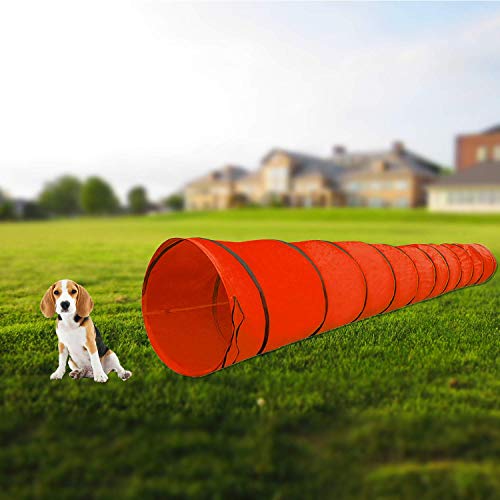 Houseables Dog Tunnel, Agility Equipment, 18 Ft Long, 24" Open