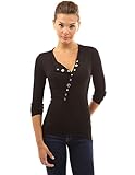 PattyBoutik Women's Poppers V Neck Asym Hem Top