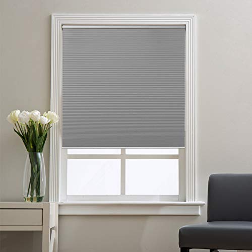Honeycomb Blinds Cellular Shades Window Blinds and Shades Blackout Blinds Fabric Blinds for Home and Office, Grey-White, 39x64
