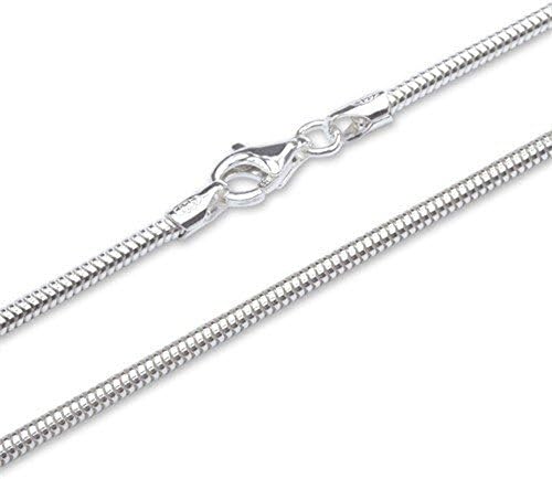 Happy Gogou 2mm Men's 925 Sterling Silver Color Snake Chains Necklace