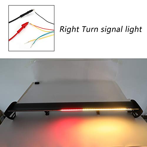 Areyourshop Universal Sedan Adjustable Aluminum Rear Trunk Wing Racing Spoiler W/LED Light