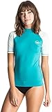 Roxy Junior's Bound Short Sleeve Rash Guard, Dark Jade/Soothing Sea/Citrus, Medium