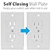 Self-Closing Outlet Cover (3 Pack), Fosmon Baby Guard Standard Wall Outlet Plate [Baby-Proofing | Child Safety] Electrical Socket Plugs Automatic Sliding Cap Cover - White