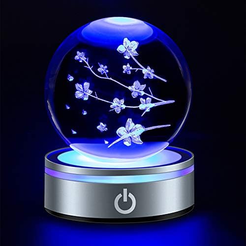 クリスタル ボール 桜 水晶玉 80mm ナイトライト 間接照明 3d さくら インテリア おしゃれ 癒しグッズ ベッドサイドランプ Led 置物 飾り 寝室用 常夜灯 多色変更 友達 子供 恋人への誕生日プレゼント お祝いギフト Thekrdgroup Com