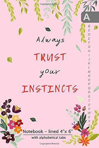 Notebook with Alphabetical Tabs 4x6: Small Lined-Journal Organizer with A-Z Tabs Printed | Floral Design Pink Paperback – December 20, 2018