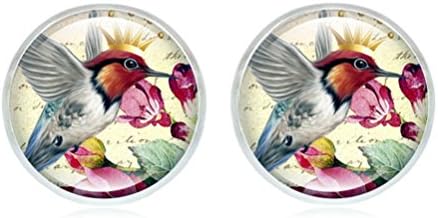Lucky Bird Flower Stud Earrings Christmas Wedding Gift For Women Girl Friend Bronze Tone Party Wear