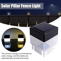 Carkio LED Fence Post Caps Solar Post Lights Warm