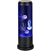 EDIER Jellyfish Lamp, 11 Inch Jellyfish Aquarium with Color Changing Light, Noiseless Pump, USB/Battery Powered Mood Light for Home Decor, Gift for Kids Men Women
