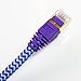 Tera Grand - 6FT - CAT7 10 Gigabit Ethernet Ultra Flat Patch Cable for Modem Router LAN Network - Braided Jacket, Gold Plated Shielded RJ45 Connectors, Faster Than CAT6a CAT6 CAT5e, Purple & Blue