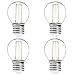 HERO-LED G16-DS-2W-WW27 Dimmable G14/G16 E26/E27 2W Edison Style LED Vintage Antique Filament Bulb, 25W Equivalent, Warm White 2700K, 4-Pack