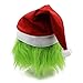 Ochine Grinch Mask with Red Santa Hat - Latex Full Face Mask Costume for Halloween and Christmas