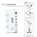 Key Power 240V to 120V Step Down Voltage Converter and International Travel Adapter (Pure White)