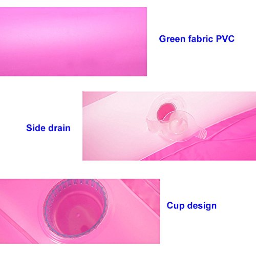 Big Size Indoor Outdoor Foldable Inflatable Bath Tub PVC Adult Bathtub Household Inflatable Bathtub 63×33×30 inch (Pink-1) - Thumbnail 4