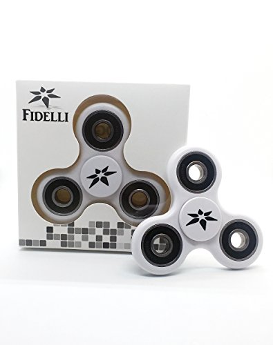 FIDELLI - FIDGET Spinner - BEST Tri-Spinner Toy - Helps Focusing & relieving ADHD, Boredom, Anxiety - Smooth Surface & Premium QUALITY hybrid Ceramic Cube Bearing - (White) FIDELLI - FIDGET Spinner - BEST Tri-Spinner Toy - Helps Focusing & relieving ADHD, Boredom, Anxiety - Smooth Surface & Premium QUALITY hybrid Ceramic Cube Bearing - (White)