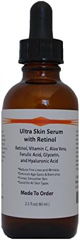 Ultra Skin Serum with Retinol, Vitamin C, Aloe Vera, Ferulic Acid, Glycerin and Hyaluronic Acid (2.3oz)